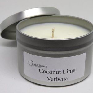 Coconut Lime Verbena Scented 100% Soy Candles - Blended Soy Candles 8oz